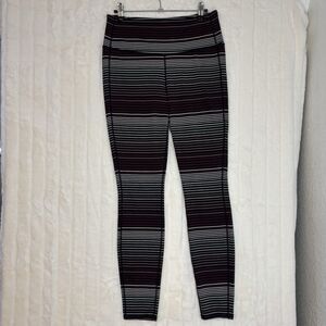 Athleta Black and White Striped Leggings
